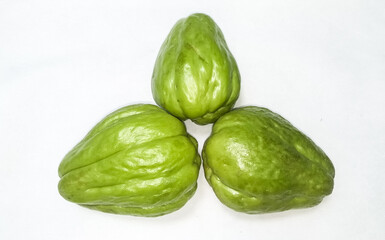 Chayote Vegetable isolated white background