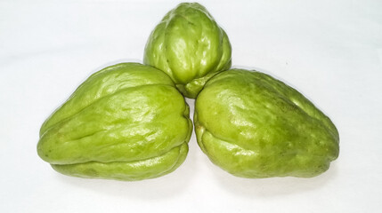 Chayote Vegetable isolated white background