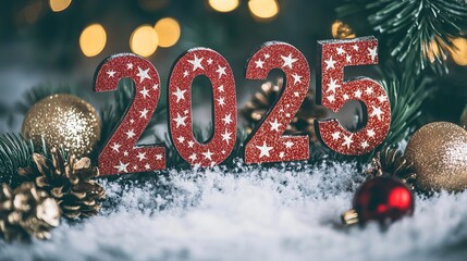 New Year Celebration 2025 , Sparkling Fireworks Festive Background, Bright Colors, Celebratory Atmosphere, Holiday Spirit, Countdown, Excitement, Joy, Arrival, Party Vibes. 8k