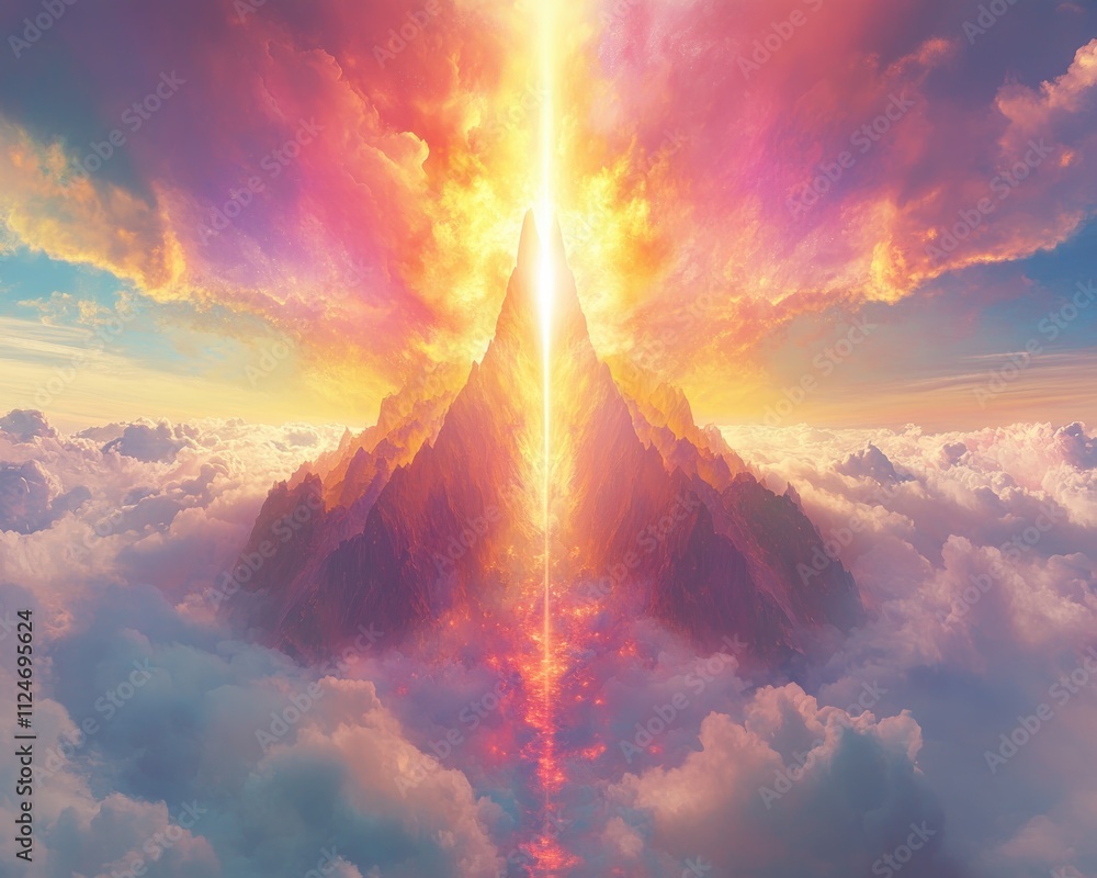 Aufkleber artistic rendering of introspection-focused visuals forming during meditation, symbolizing mindfulne