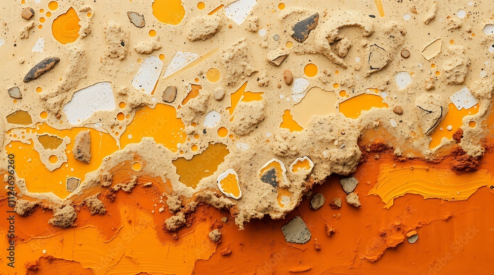 Poster abstract terrazzo texture: a captivating close-up of a terrazzo surface, showcasing a blend of beige