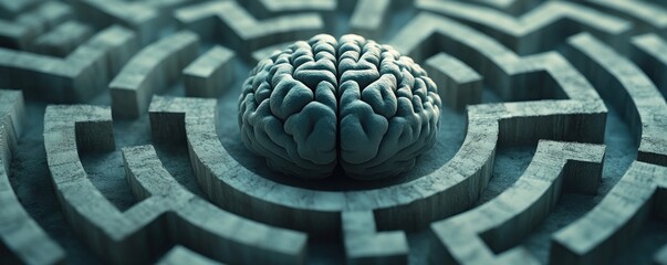 Navigate the Glowing Brain Maze Dynamic Exercises for Advanced Skill Building This captivating image showcases a dynamically glowing brain nestled within a complex maze, symbolizing the challenges