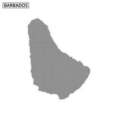 Detailed dot representation of Barbados highlighting its unique geography and shape