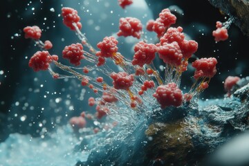 Vibrant depiction of neurons forming dynamic pathways during learning research, showcasing brain function studies a microscopic view of neural networks and synaptic plasticity, illustrating the