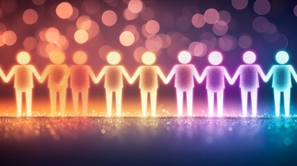 Colors of unity and diversity in a vibrant bokeh background