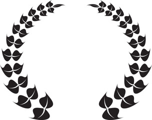 Premium quality laurel wreath retro vintage design icon Black flat and line vector isolated on transparent background. The certificate is official solemn elegant guaranteed symbol.