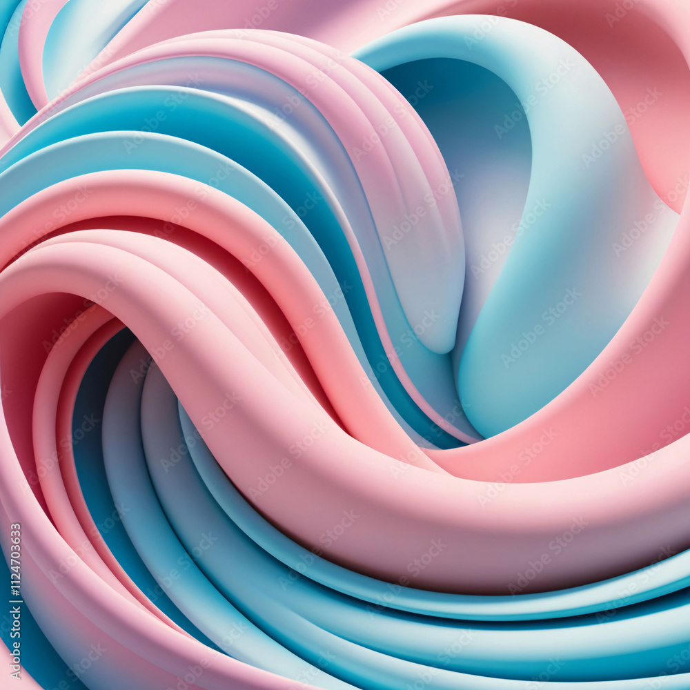 Poster colorful waves of pink and blue create a dynamic abstract design with smooth textures and flowing pa