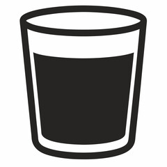 Black Silhouette Whiskey Glass Vector Illustration