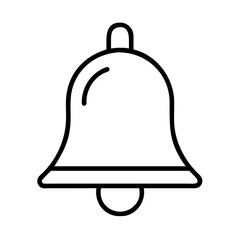 bell icon, education vector icon - black outline icon of bell symbolizing education, knowledge, and information in simple design.