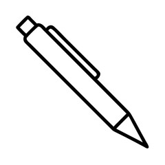 pen icon, education vector icon - black outline icon of pen symbolizing education, knowledge, and information in simple design.