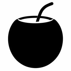 Coconut Water Support Black Silhouette Vector Design