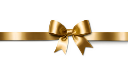 PNG luxurious golden smooth ribbon tied into an elegant bow with a long flowing tail