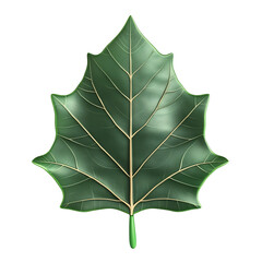 Cartoon Style 3D of a Christmas Ilex Leaf on Isolated White Background