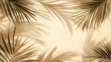Obraz premium Palm Leaf Shadows on Beige Background