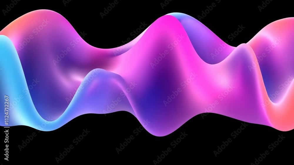 Poster colorful abstract wave pattern created with digital design techniques