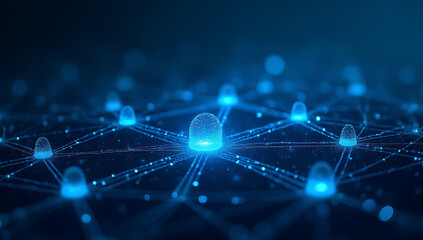 Fototapeta premium The background of a technology network is essentially where all hardware and software systems are connected together seamlessly online._00001_