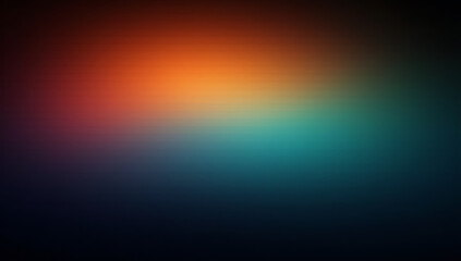 Retro colored gradient with vibrant hues of orange, blue, and teal over a black background, reminiscent of 70s, 80s music cover art._00001_