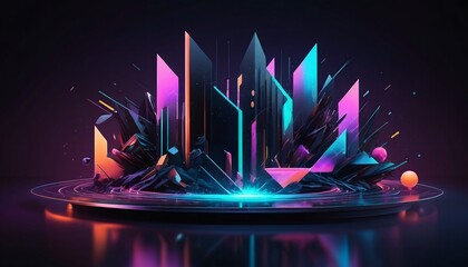 Trendy Neon Digital Masterpiece