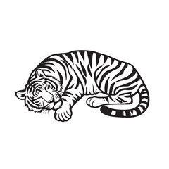Tiger vector illustration sleeping pose isolated design