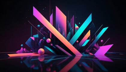 abstract background Angular Shapes and Glow Design