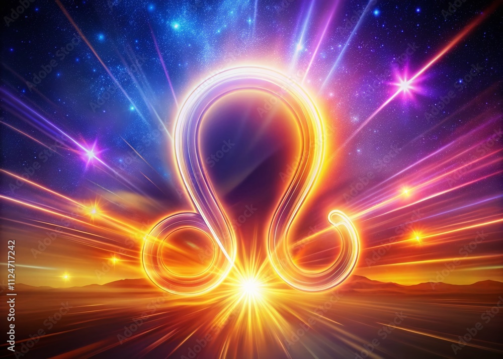 Poster animated zodiac leo symbol with long exposure effects featuring transitions and slide movements in d