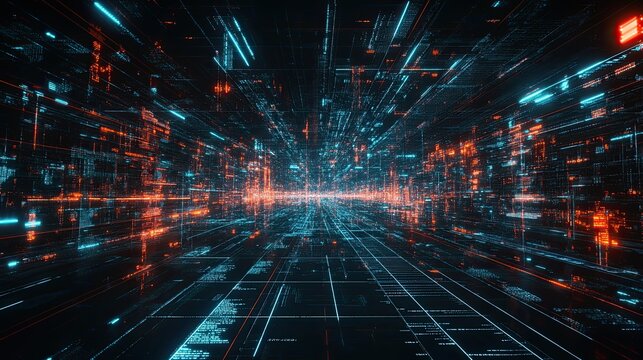 Digital Data Stream Tunnel. Abstract Technology Background