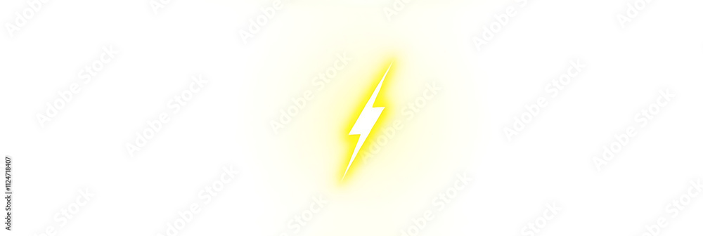 Aufkleber Isolated yellow lightning flash image on a transparent or white background available in PNG file format for various uses._00001_
