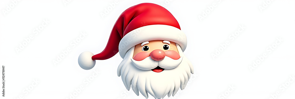 Poster Isolated image of Santa Claus wearing a Christmas Xmas hat, available in transparent PNG format for design use._00001_