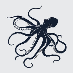 Octopas  silhouette illustration and artwork
