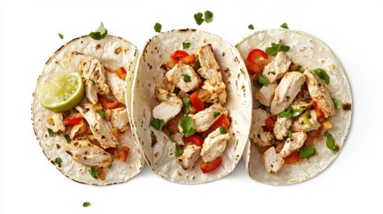 Fresh Chicken Tacos with Vibrant Toppings and Light