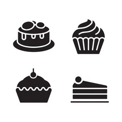 Elegant dessert icon collection
