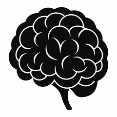 Healthy Brain Silhouette Minimalist Vector Art Design