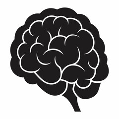 Healthy Brain Silhouette Minimalist Vector Art Design