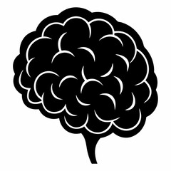 Healthy Brain Silhouette Minimalist Vector Art Design