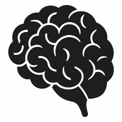 Healthy Brain Silhouette Minimalist Vector Art Design