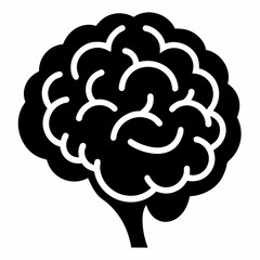 Healthy Brain Silhouette Minimalist Vector Art Design