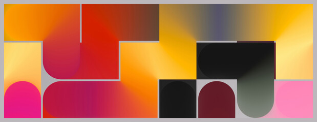 abstract geometric background of colorful maze, modern labyrinth wallpaper, flat style