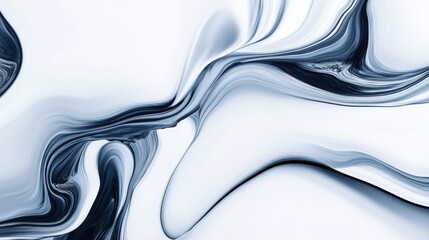 Elegant Minimal Abstract Ink Blends on White Background