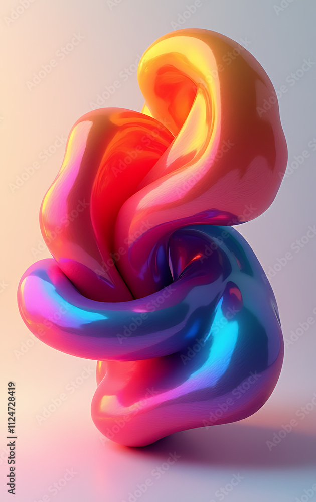 Poster a vibrant abstract shape takes on a life of its own in this striking three dimensional computer gene