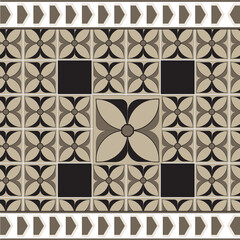 Obraz premium Floral pattern in a beige square frame