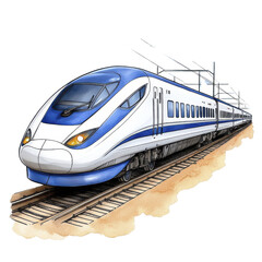 Fototapeta premium High-Speed Train Illustration, Watercolor Style | Watercolor illust...
