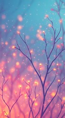 Magical glow of ethereal branches in a dreamlike setting