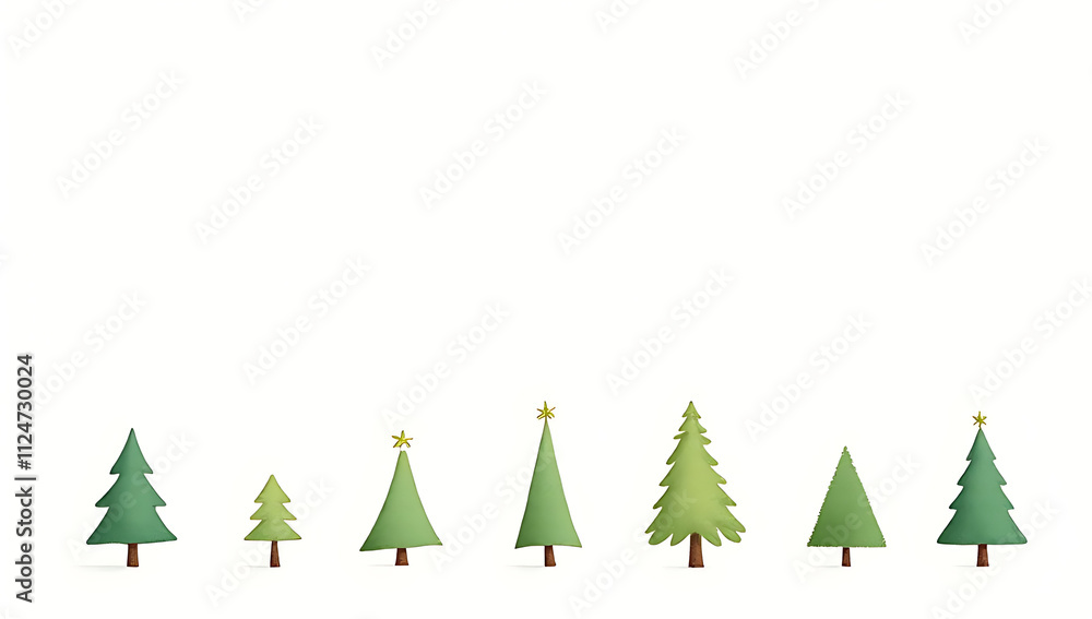 Aufkleber a set of individual hand drawn christmas tree elements is available for use in various creative proj