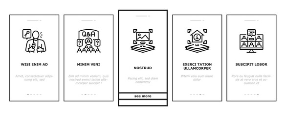 virtual conference event online onboarding mobile vector quarantine video, digital business, screen people, presentation technology caller virtual conference event online illustrations