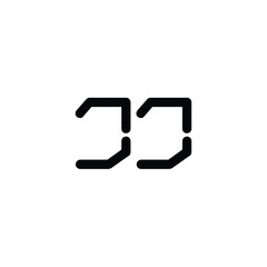 JJ monogram logo design letter text name symbol monochrome logotype alphabet character simple logo