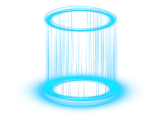 Podium with Blue Light