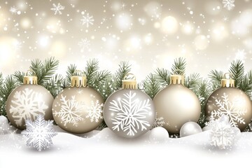 christmas balls on snow
