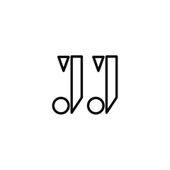 JJ monogram logo design letter text name symbol monochrome logotype alphabet character simple logo