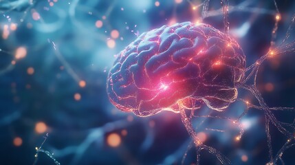 Fototapeta premium Human Brain Neurons Cognitive Power Innovation Technology Transformation Illustration