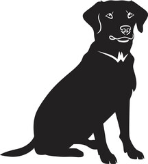 Obraz premium Labrador Retriever Silhouette Vector Illustration White Background
